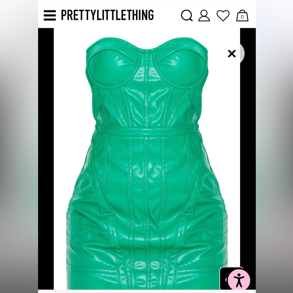 Pretty Little Thing : Mini Bodycon Dress Green. In great condition.
